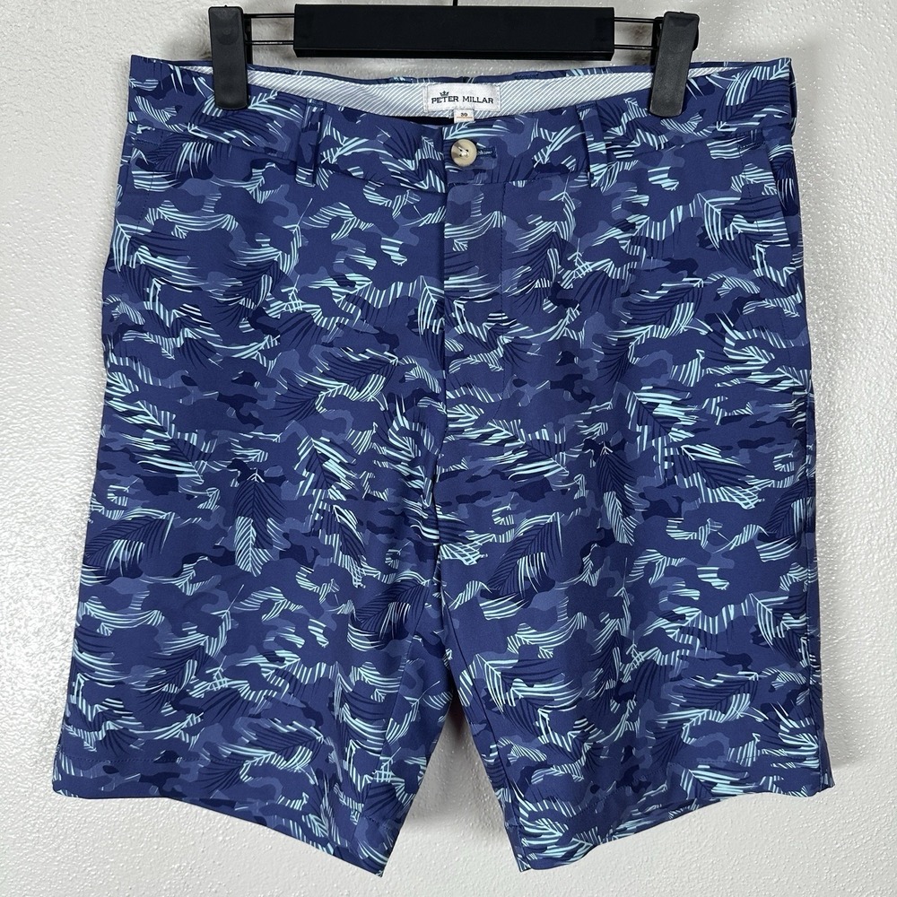 Peter‎ Millar Shorts Mens 30 Crown Sport Blue Salem Tropical Camo Golf Stretch
